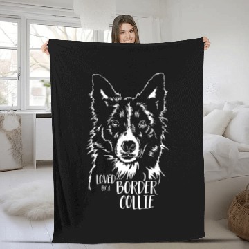Discover Loved by a Border Collie Dog Saying Baseball Tees Fleece Blankets