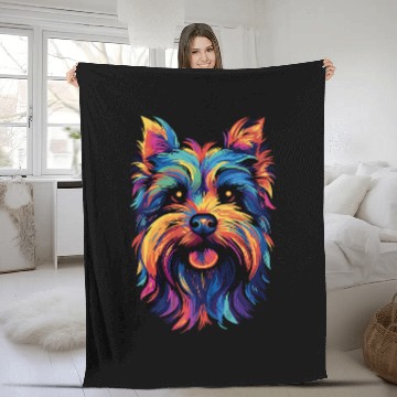 Discover Yorkshire Terrier Color Yorkie Fleece Blankets