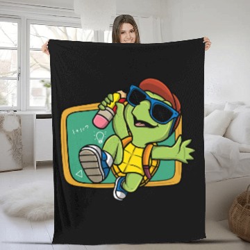 Discover Back To School Turtle Student Teacher Cute Baseball Tees Fleece Blankets