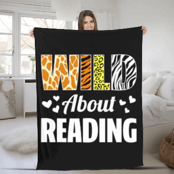 Discover Wild About Reading Teacher Librarian Bibliophile Book Lover Baseball Tees Fleece Blankets