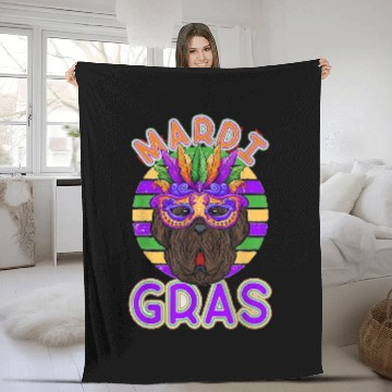 Discover Newfoundland Dog Mardi Gras Fleece Blankets