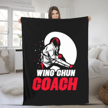 Discover Wing Chun Coachs Martial Arts Fighter Training Fleece Blankets