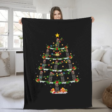Discover xmass Lighting German Wirehaired Pointer Dog Christmas Tree Fleece Blankets