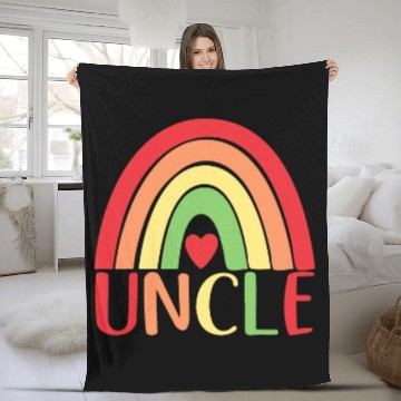 Discover Mens Boho Rainbow Flag Art Boho Border Style Lover Uncle Pride Fleece Blankets