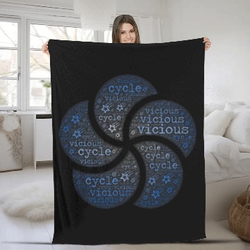 Discover WORD CLOUD ART abstract shapes vicious cycle Fleece Blankets