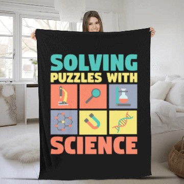 Discover Solving Puzzles with Science Physics Chemist Geek Baseball Tees Fleece Blankets