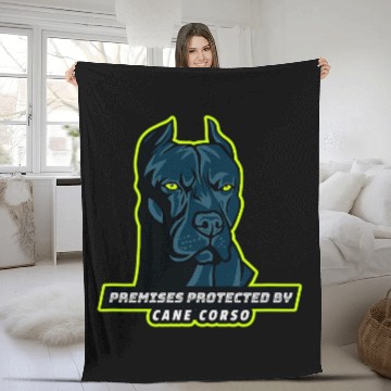 Discover Premises Protected by Cane Corso Baseball Tees Fleece Blankets