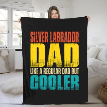 Discover Mens Silver Labrador Dad Like a Regular Dad but Cooler 1 Fleece Blankets