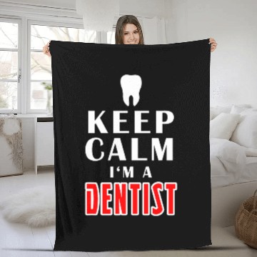 Discover Keep Calm Im A dentists Funny Quotes Costume Fleece Blankets