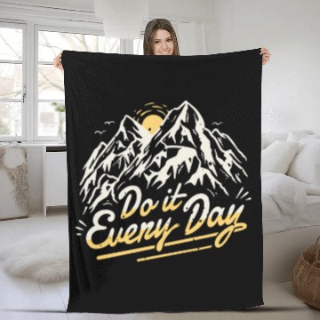 Discover Outdoor Hiking Mountaineering Climbing Conquer the Peak 3 Fleece Blankets