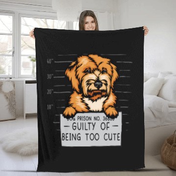Discover Mini Golden Doodle Guilty Beeing Too Cute Mini Goldendoodle Fleece Blankets