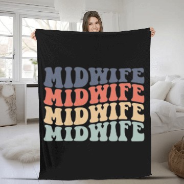 Discover Retro Trendy Midwife Doula Birthing Midwifery Baseball Tees Fleece Blankets