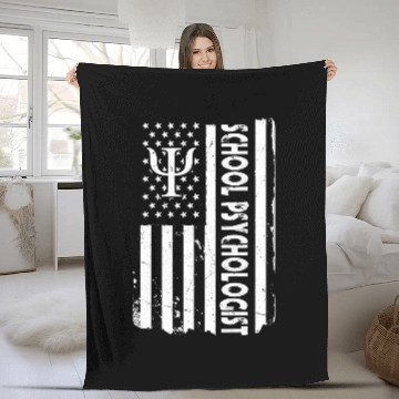 Discover American School Psychologist Student Support USA Baseball Tees Fleece Blankets