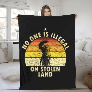 Discover Retro Native American Immigration Indian Pride Fleece Blankets