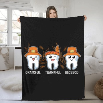 Discover Thankful Grateful Blessed dentists Dental Technicians Fleece Blankets