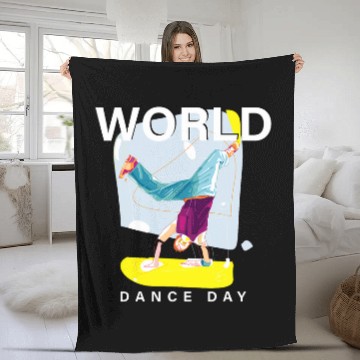Discover World Dance Day Ballerina Shoes Fleece Blankets