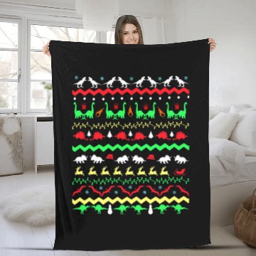 Discover Ugly Christmas Dinosaur Zip Fleece Blankets
