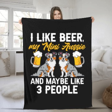 Discover Mini Aussie Beer Miniature Australian Shepherd Baseball Tees Fleece Blankets