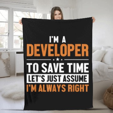 Discover Developer Lets Assume Im Right Engineer Software Developer Fleece Blankets