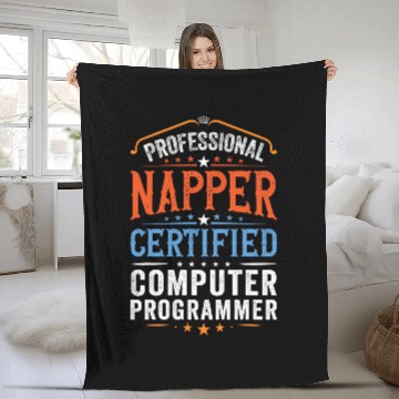 Discover Funny Retro Proud Certified Computer Programmer Baseball Tees Fleece Blankets