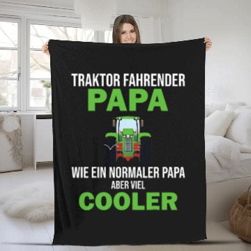 Discover Tractor Driving Dad Farmer Fleece Blankets