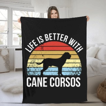 Discover Retro Cane Corso Dog Baseball Tees Fleece Blankets