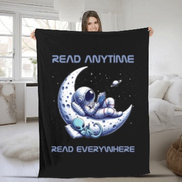 Discover Moon Swing Astronaut 2Alien Reading Book 2Space Lovers Zip Fleece Blankets