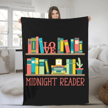 Discover Midnight Reader Bookworm Reading Coachs Book Lover 1 Fleece Blankets
