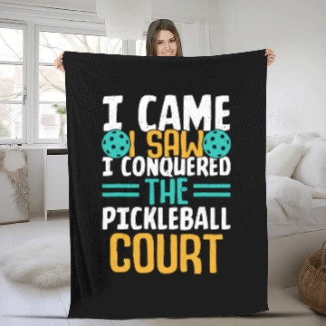 Discover Pickleball Blogger Meme Quote 12 Fleece Blankets