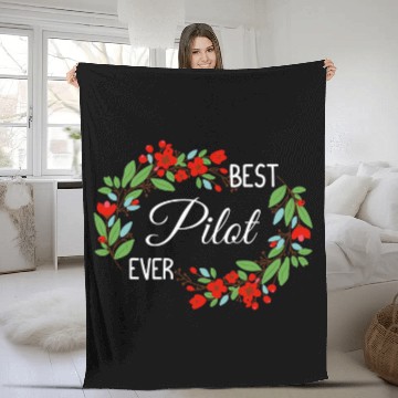 Discover Pilot Ever Profession Floral Wreath Job Baseball Tees Fleece Blankets