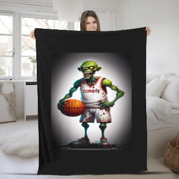 Discover Zombie Basketball player Fleece Blankets