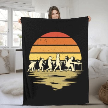 Discover Developer Evolution Retro Computer Scientist Programmer 1 Fleece Blankets
