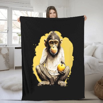 Discover Monkey Playing Forest Fleece Blankets