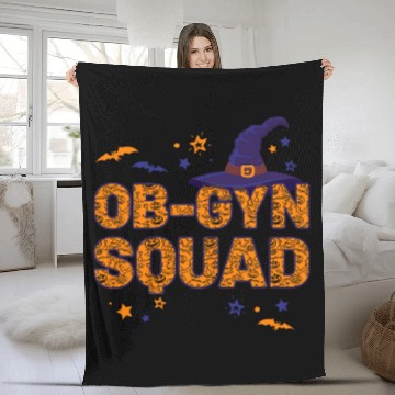 Discover OBGyn Squad Witch Halloween Matching OB Gyn nurses Doctor Fleece Blankets