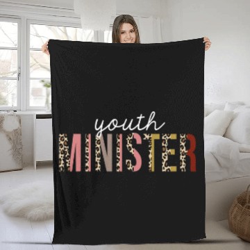 Discover Youth Minister Leopard Print Funny Appreciation Fleece Blankets