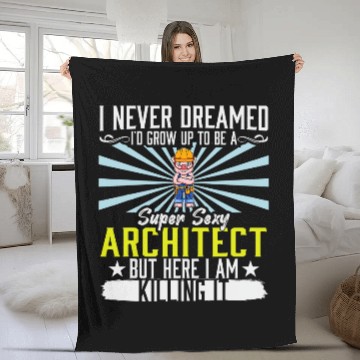 Discover Mens Super Sexy Architect Draftsman Dad Technical Draw Fleece Blankets