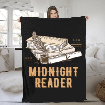 Discover Midnight Reader Bookworm Reading Coachs Book Lover 2 Fleece Blankets
