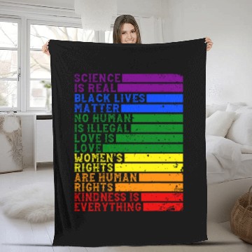 Discover vintages Retro Science Is Real Black Lives Matter Pride LGBT Baseball Tees Fleece Blankets