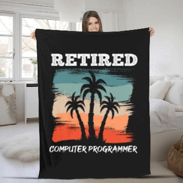 Discover Funny Retirement Design for Computer Programmer Baseball Tees Fleece Blankets