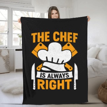 Discover The Chef Is Always Right 2Funny Butcher Culinary Chef Cook Fleece Blankets
