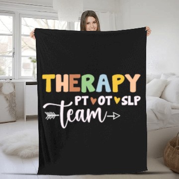 Discover Therapy Team PT OT SLP Rehab Squad Therapist Motor Team Fleece Blankets
