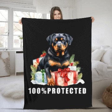 Discover ROTTWEILER BOSS 100 Protected Rottweiler Fun 7 Fleece Blankets