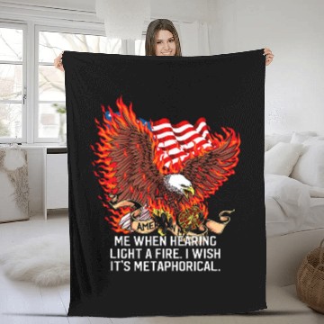 Discover Me When Hearing Light a Fires Firefighter Memes Fireman Fleece Blankets