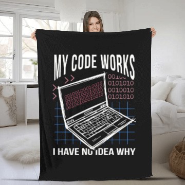 Discover My Code Work No Idea Why Coding Programmer Nerd Software Baseball Tees Fleece Blankets