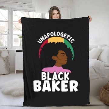 Discover Unapologetic Black Baker Juneteenth African American Afro Fleece Blankets
