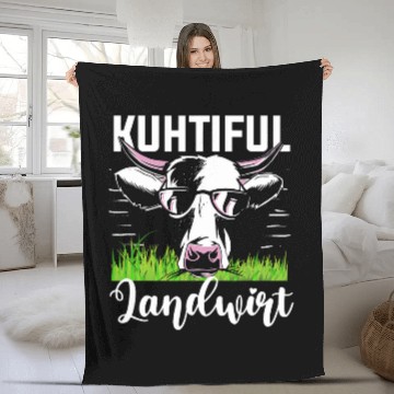 Discover Mens Cow tiful farmer dairy farmer Fleece Blankets