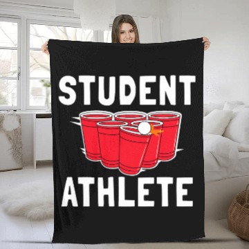 Discover Beer Pong Student Athlete Drinking Beer Fleece Blankets