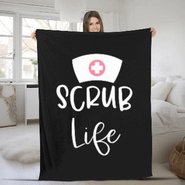 Discover Funny Scrub Life RN nurses Practitioner Nursing Student Baseball Tees Fleece Blankets