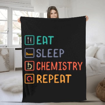 Discover Eat Sleep Chemistry Repeat Science Day Experiment Education Fleece Blankets