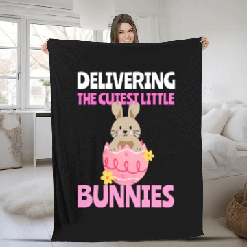 Discover Easter Pregnancy Delivering Cutest Bunnies nurses Labor Day 1 Fleece Blankets
